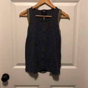 Blue and yellow tank